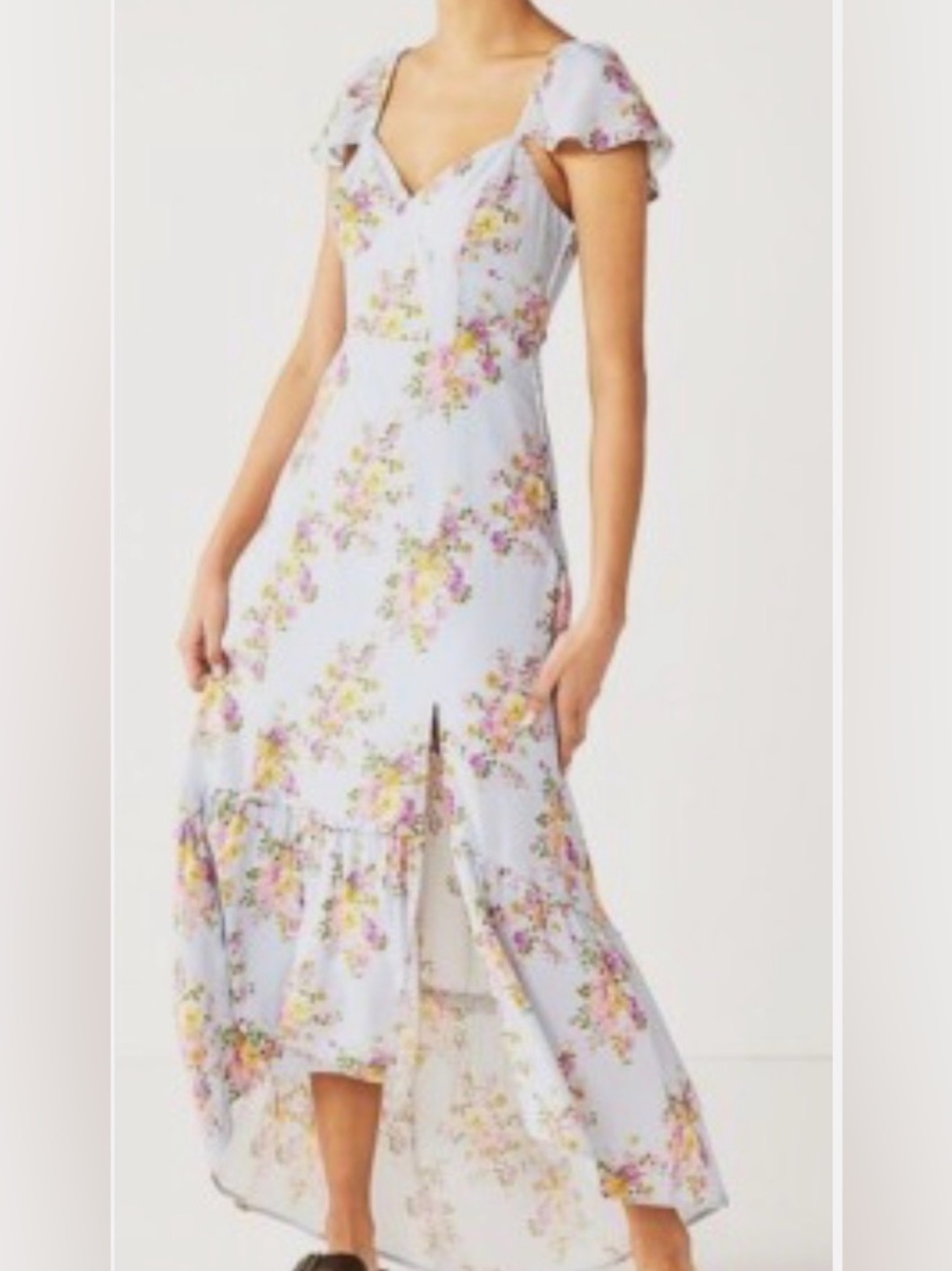 WRewind Light Blue Floral Maxi Dress